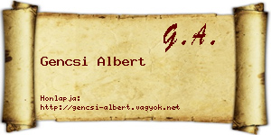 Gencsi Albert névjegykártya