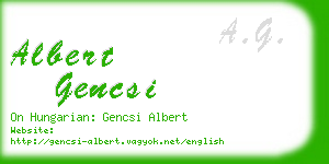 albert gencsi business card